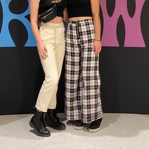 Ragged Priest Plaid High Waisted Wide Leg Pants